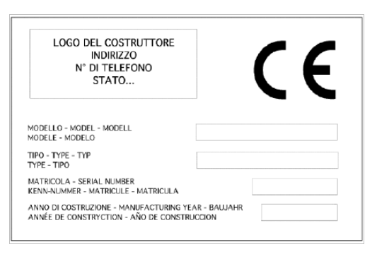 targa marchio ce macchine